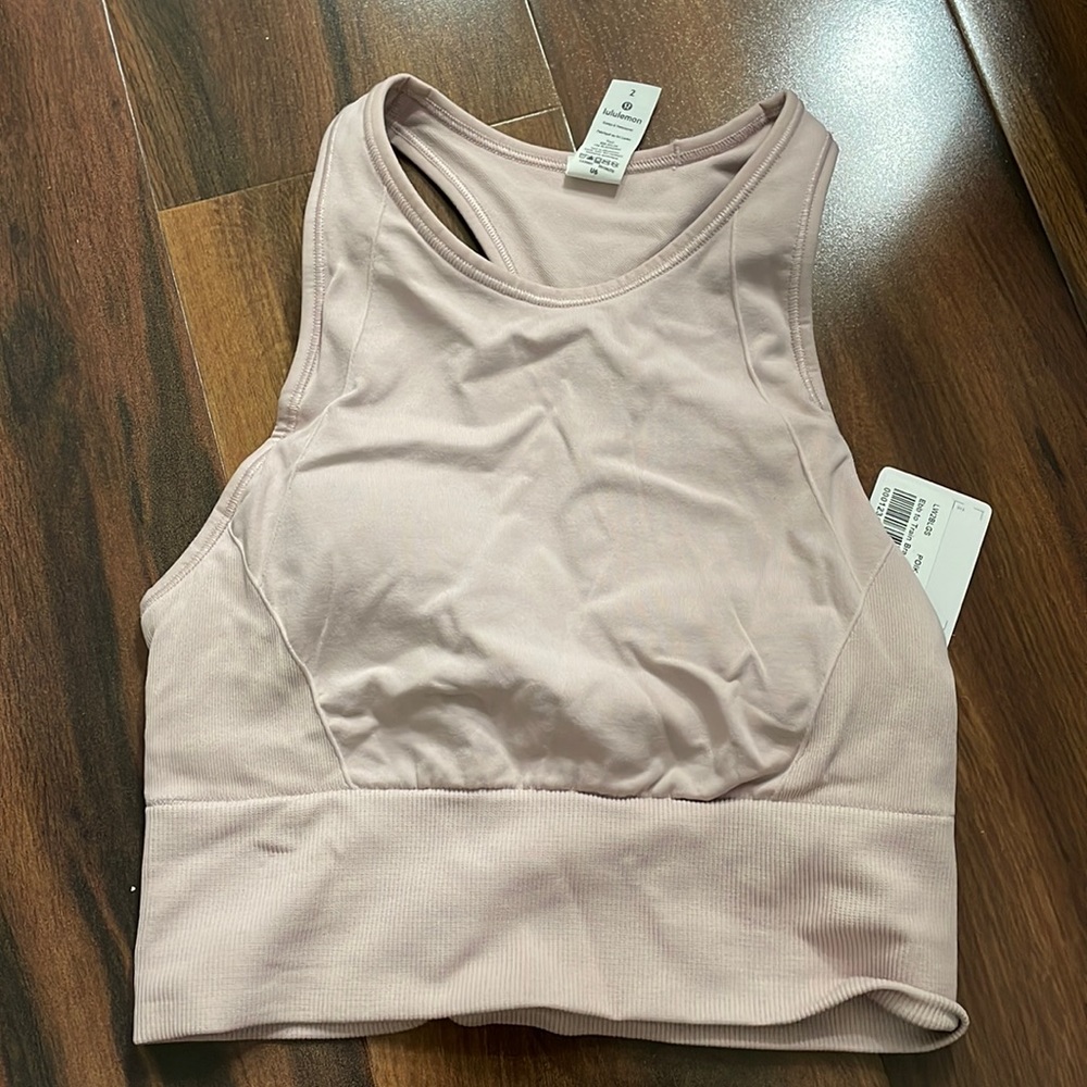 Light pink lulu ebb to train bra